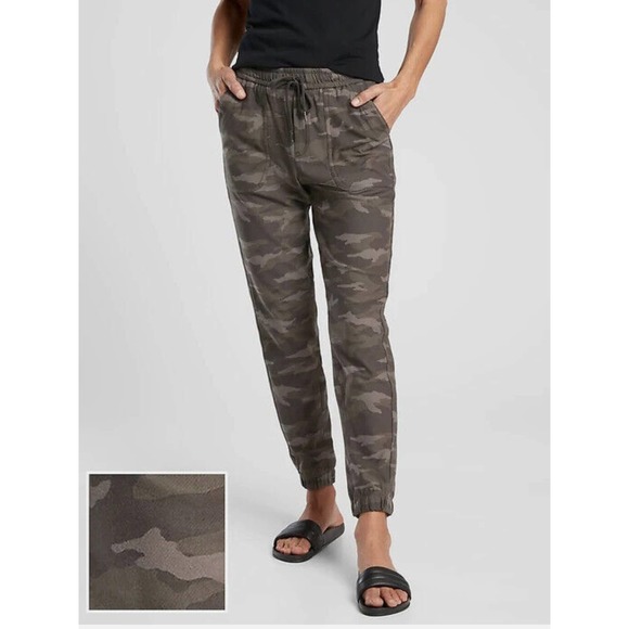 Athleta Stretch Farallon Cotton Blend Jogger Camouflage Women's 12, - Picture 1 of 10